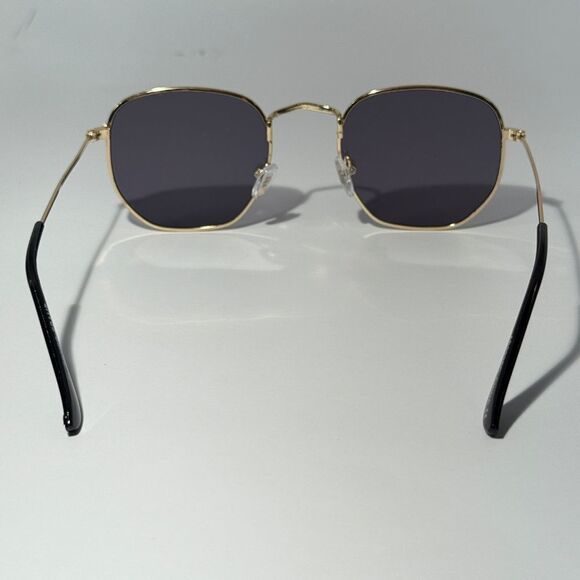 1638 NEW Gold Frame Square Sunglasses Dark Lenses Retro Vintage Style Chic main image 10